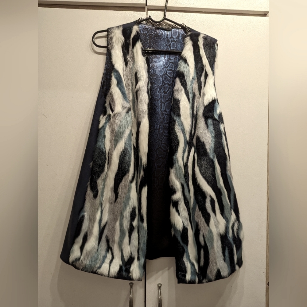 Tahari faux fur vest